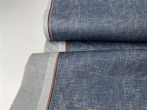 Vinterjersey - mikro prikker og meleret udtryk i jeansblå